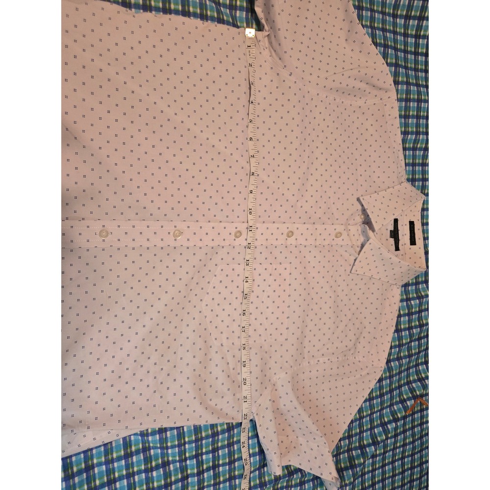 Banana Republic Men's Size Large Pink Geometric Short Sleeve Button Down Shirt - Picture 3 of 4